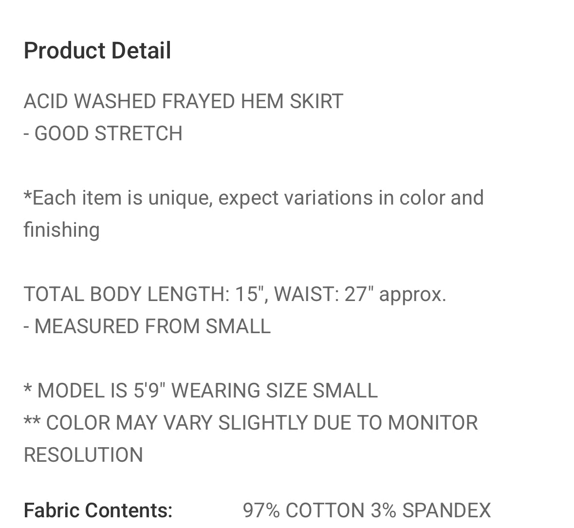 Black denim skirt