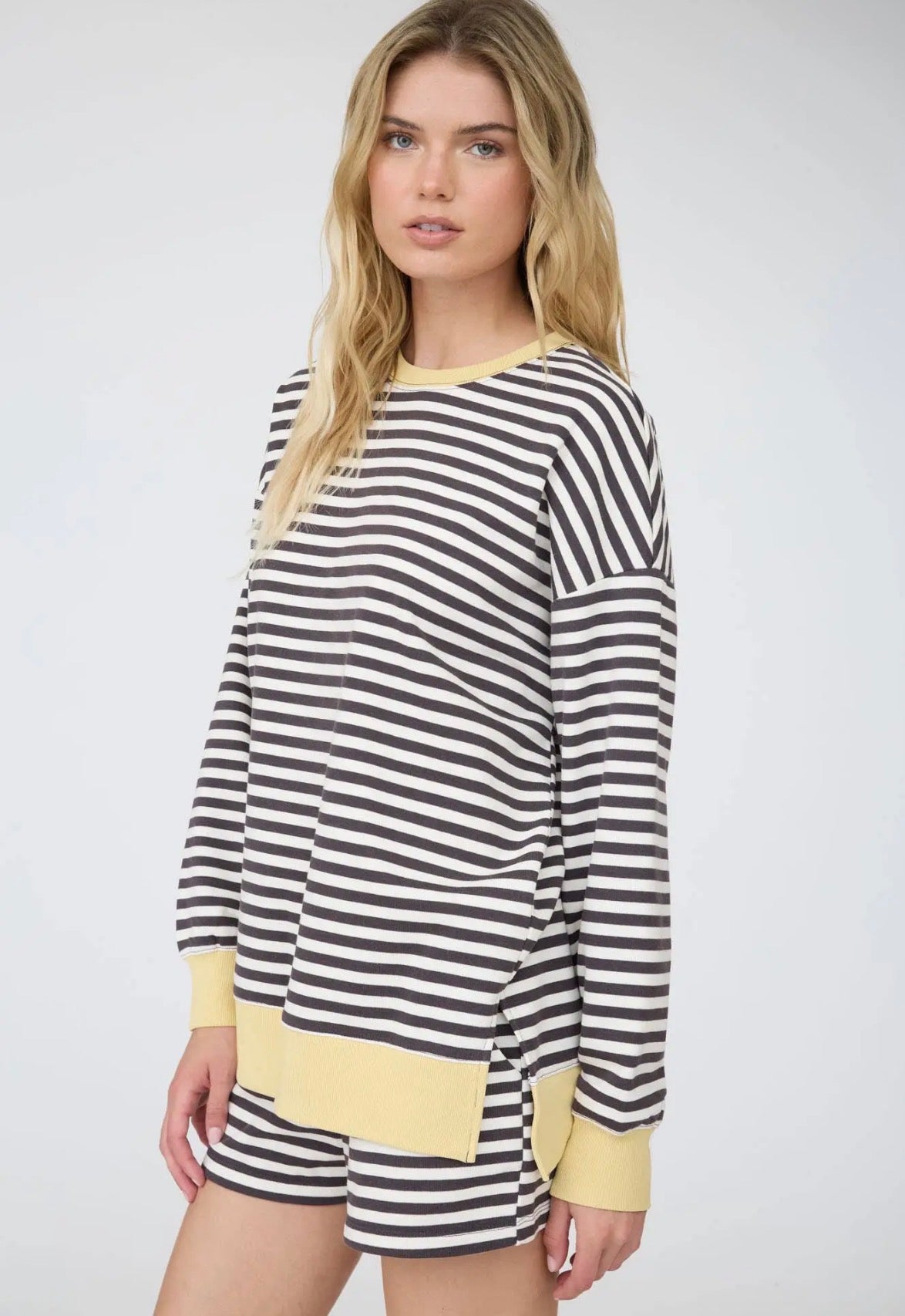 Charcoal stripe set