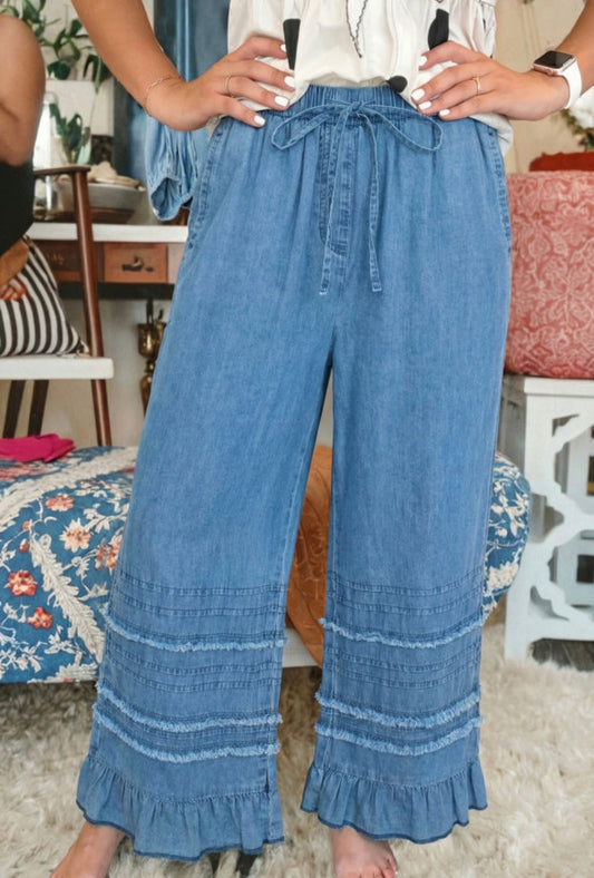 Light chambray pants