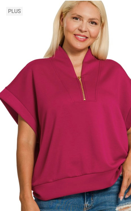 Wine scuba quarter zip