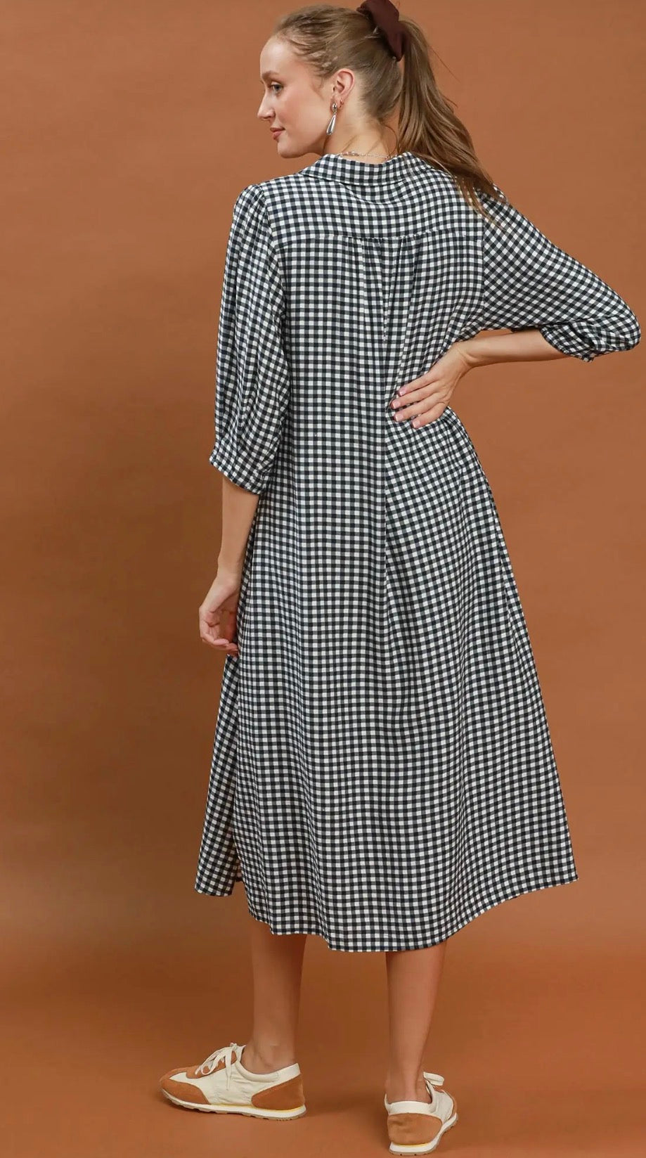 Black checkered dress