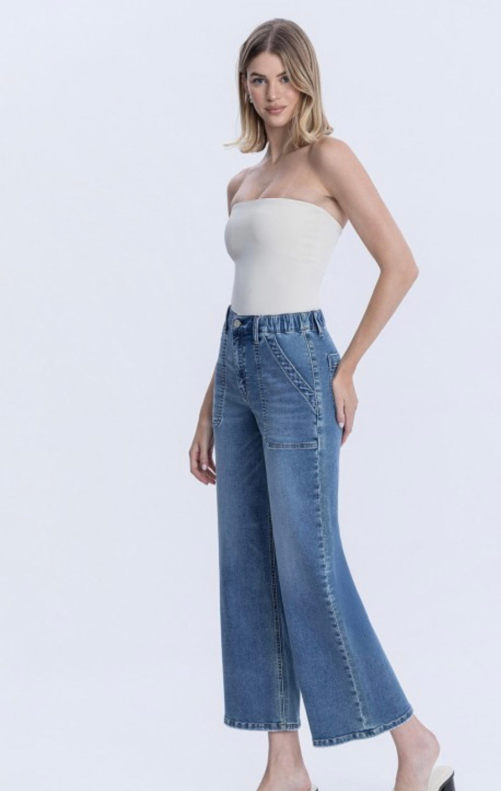 Vervet highrise ankle baggy wide jeans