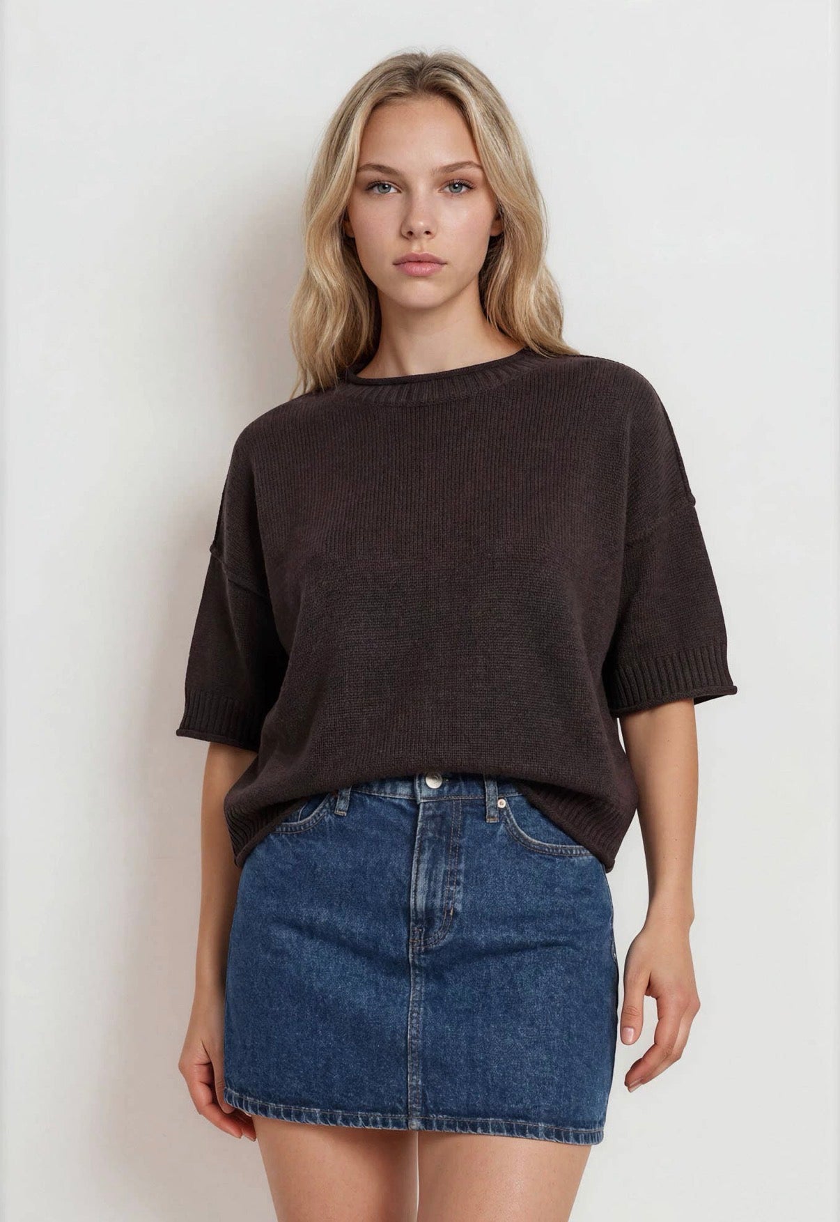 Chocolate brown sweater top