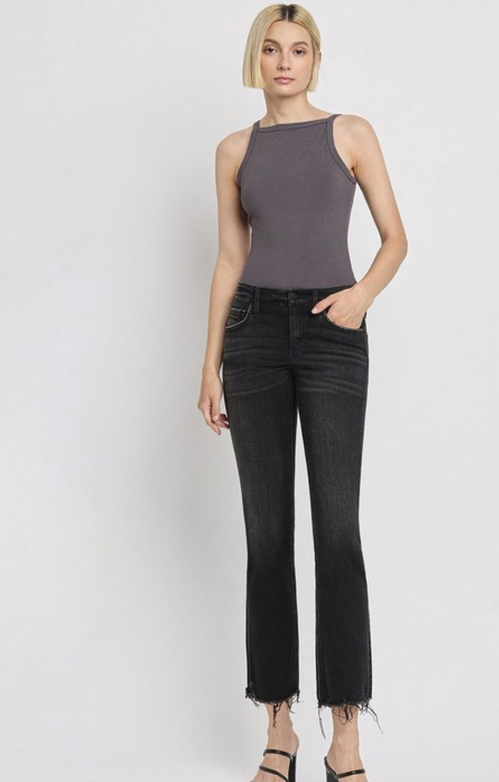 Flying monkey black midrise crop flare