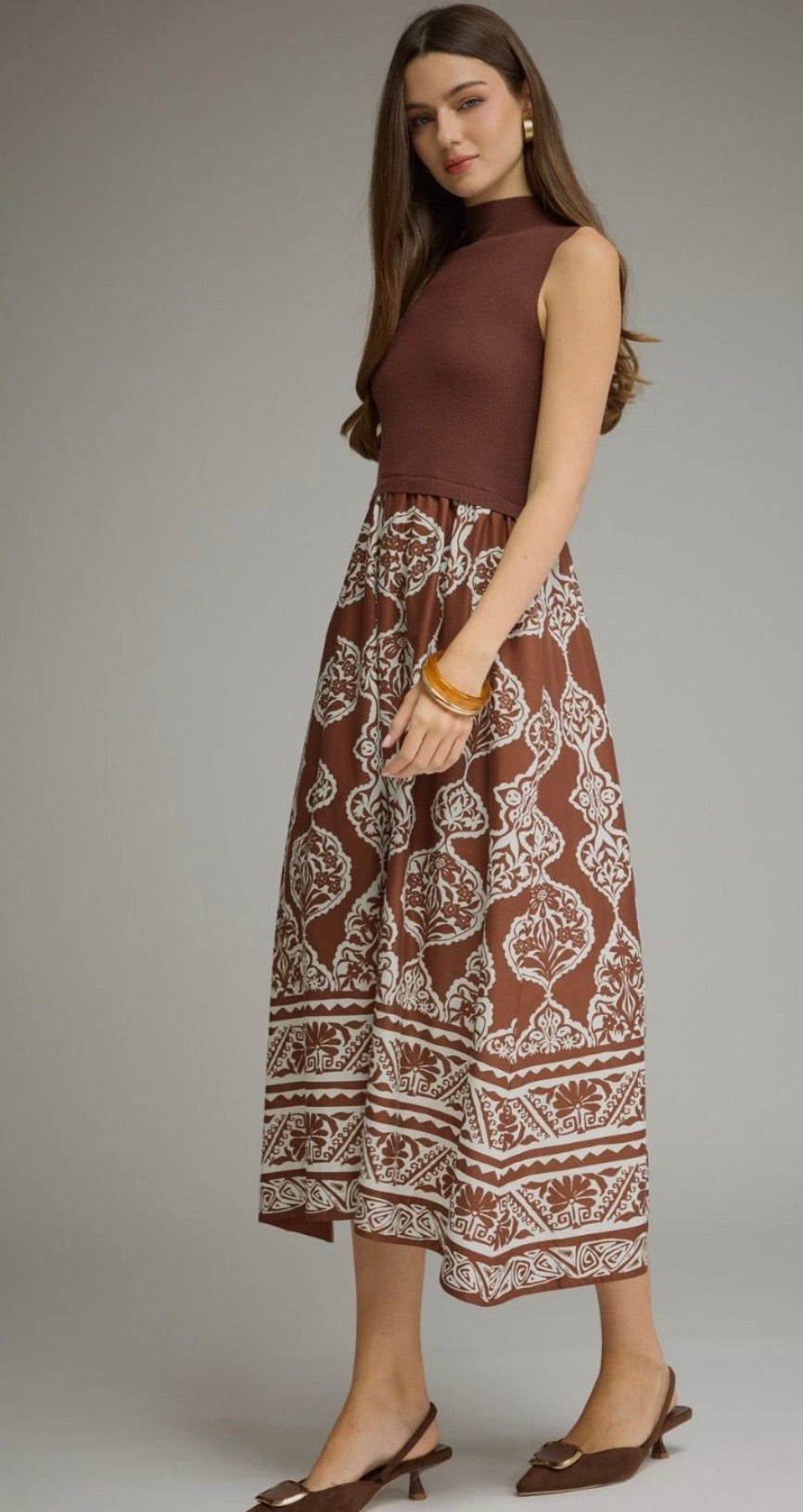 Delaney brown dress