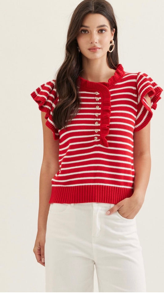 GA red stripe knit