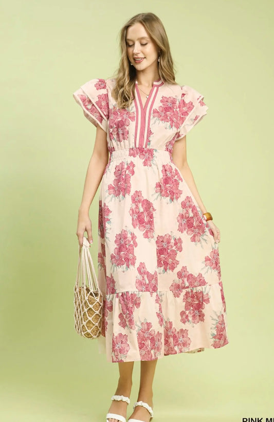 Pretty pink floral dress