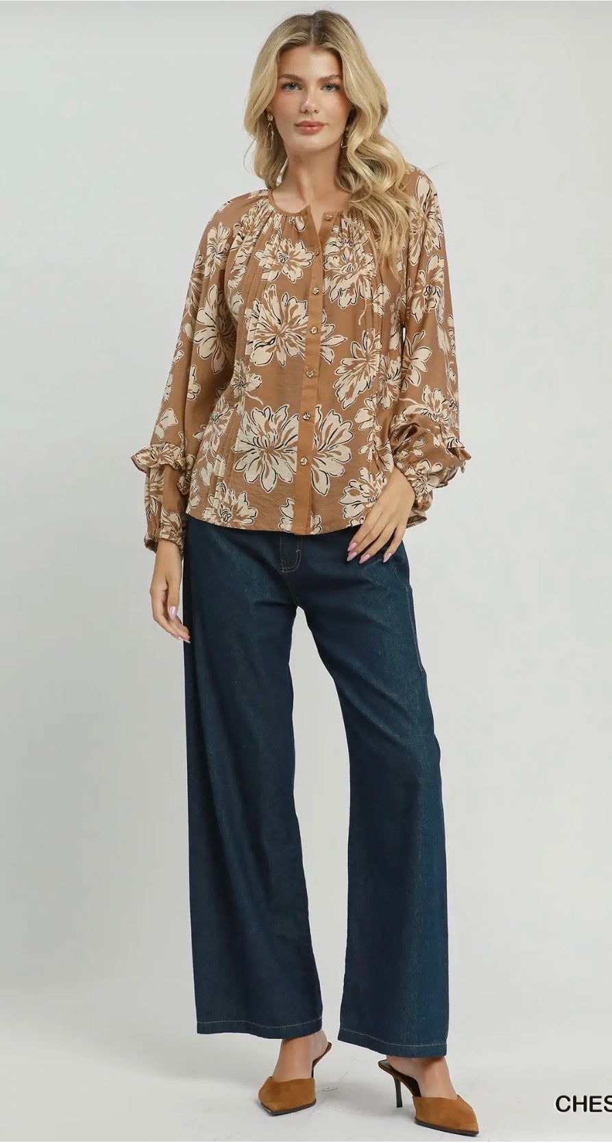 Chestnut floral top