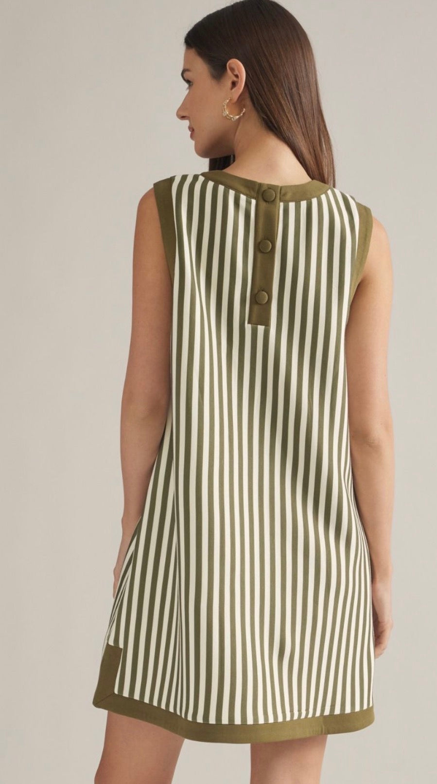 Olive stripe dress