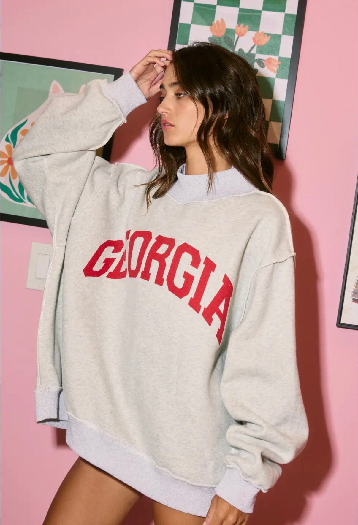 Reversible GA mock neck sweatshirt