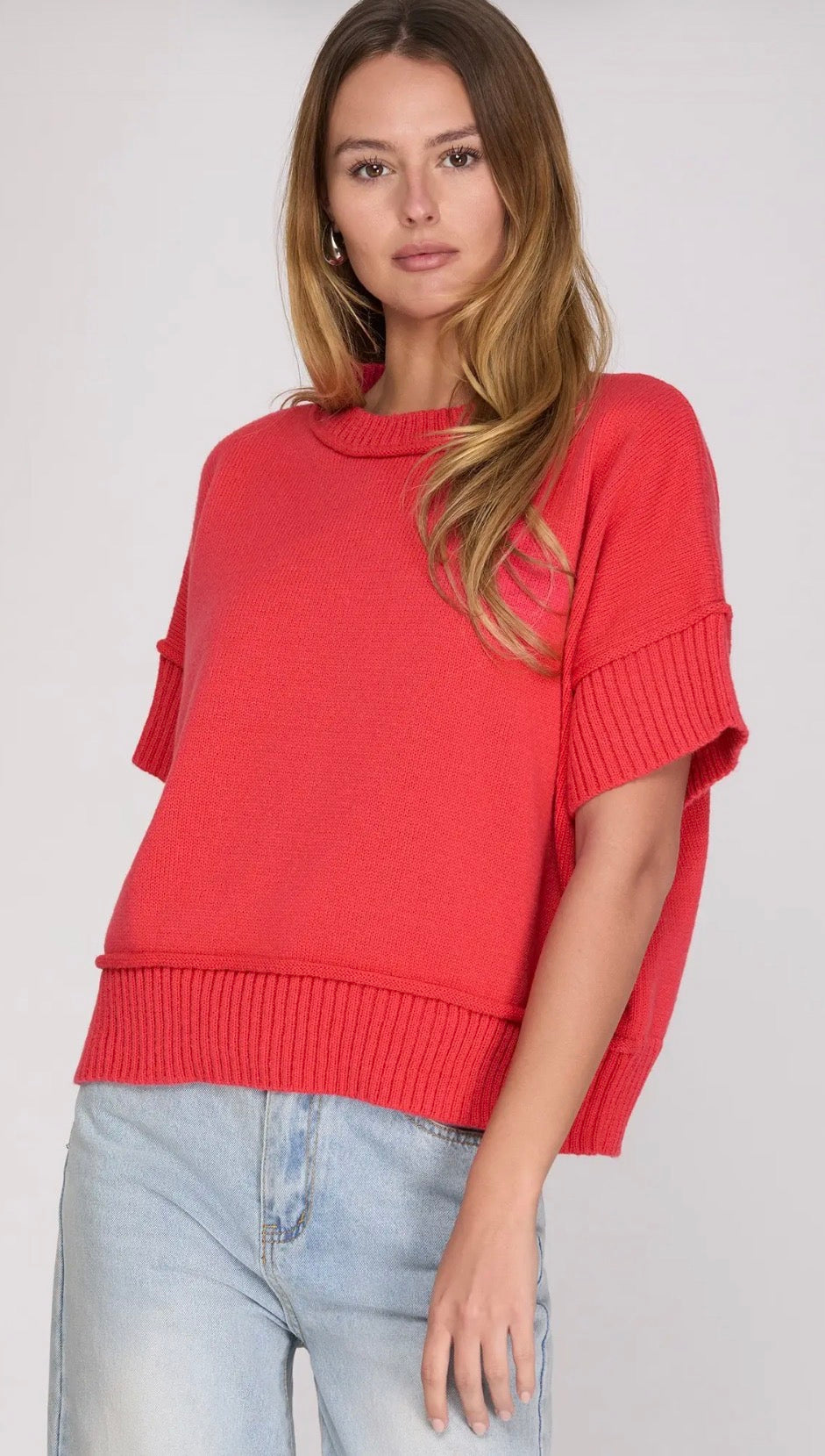 Coral red sweater
