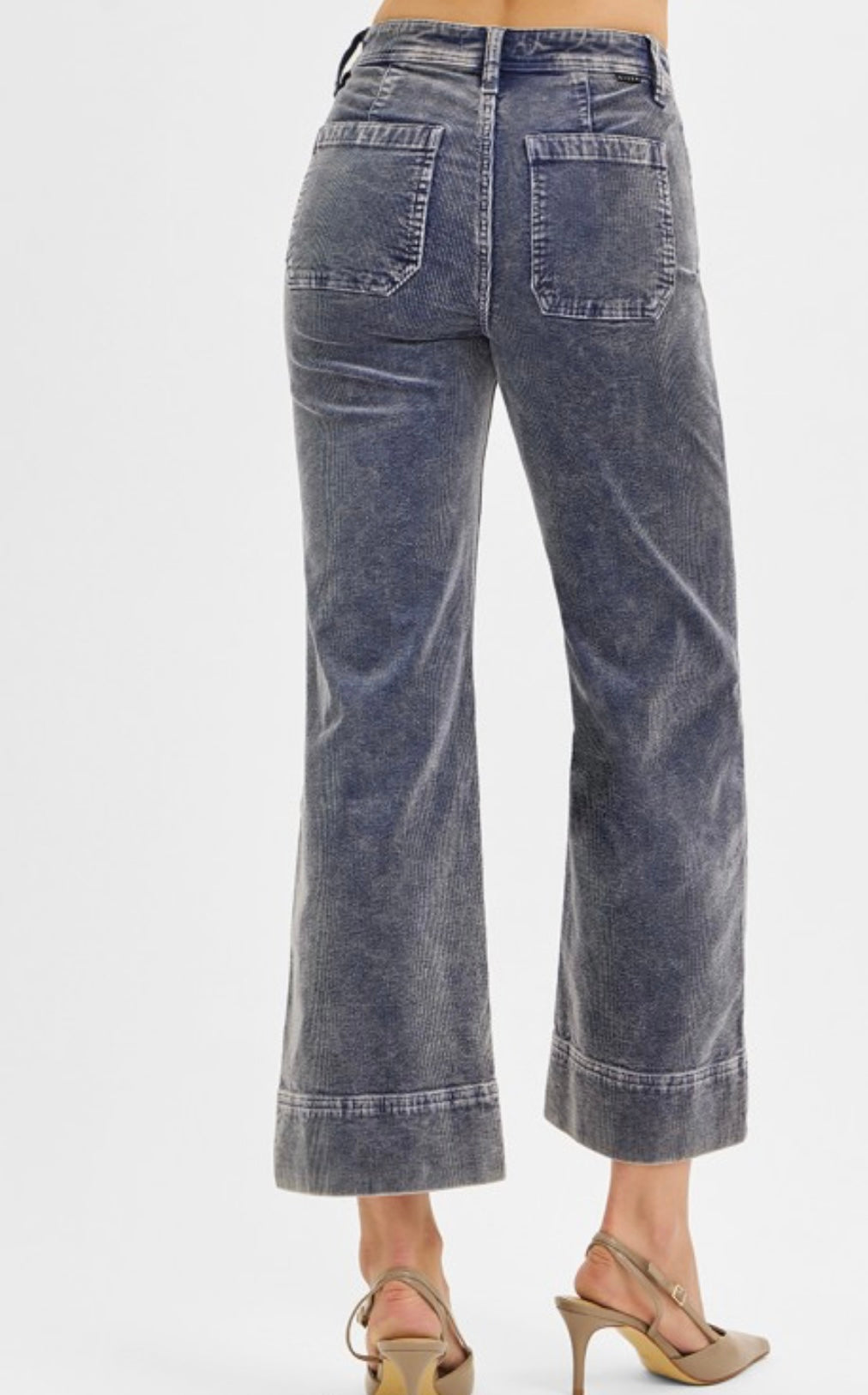 Risen blue cropped corduroy