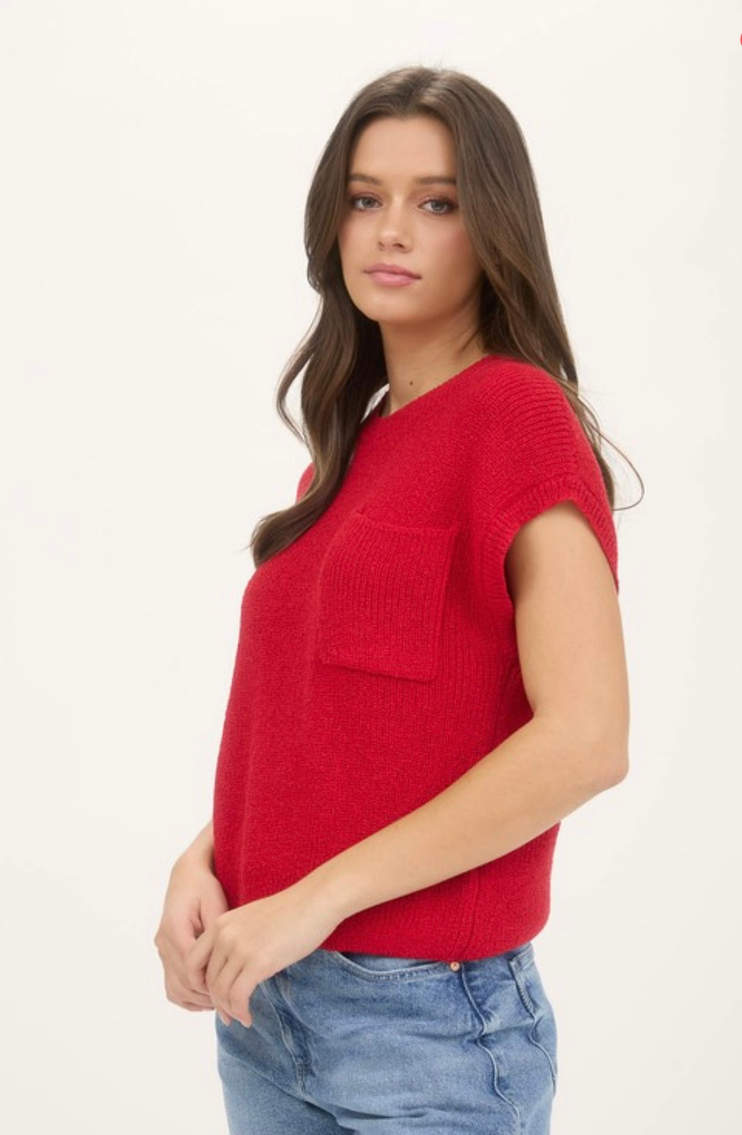 GA red knit top