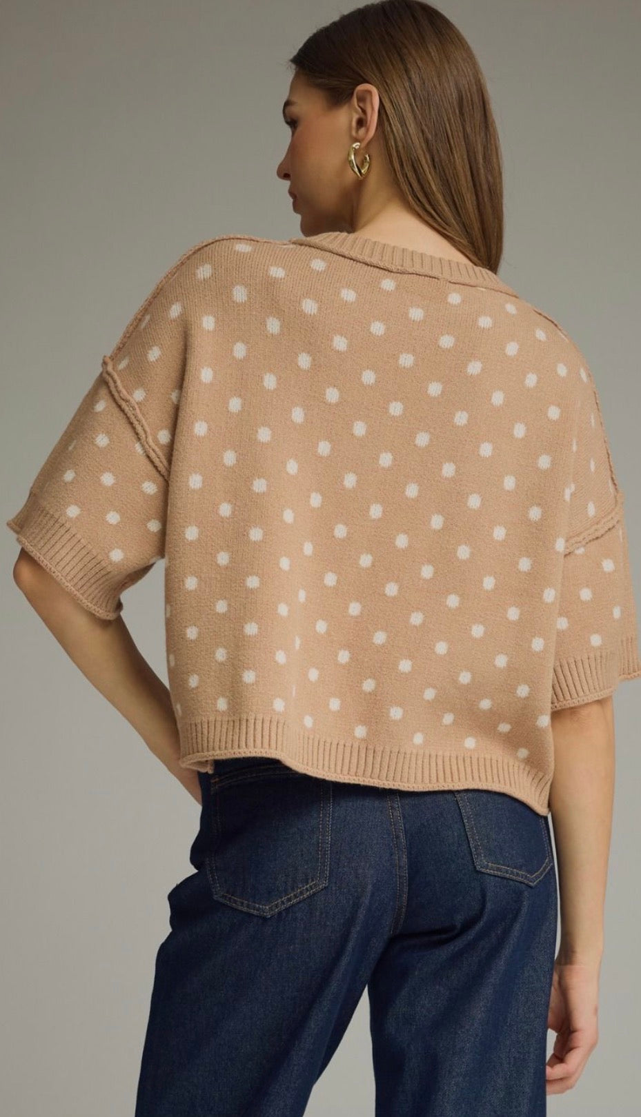 Camel dot sweater