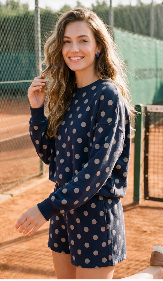 Navy blue dot set
