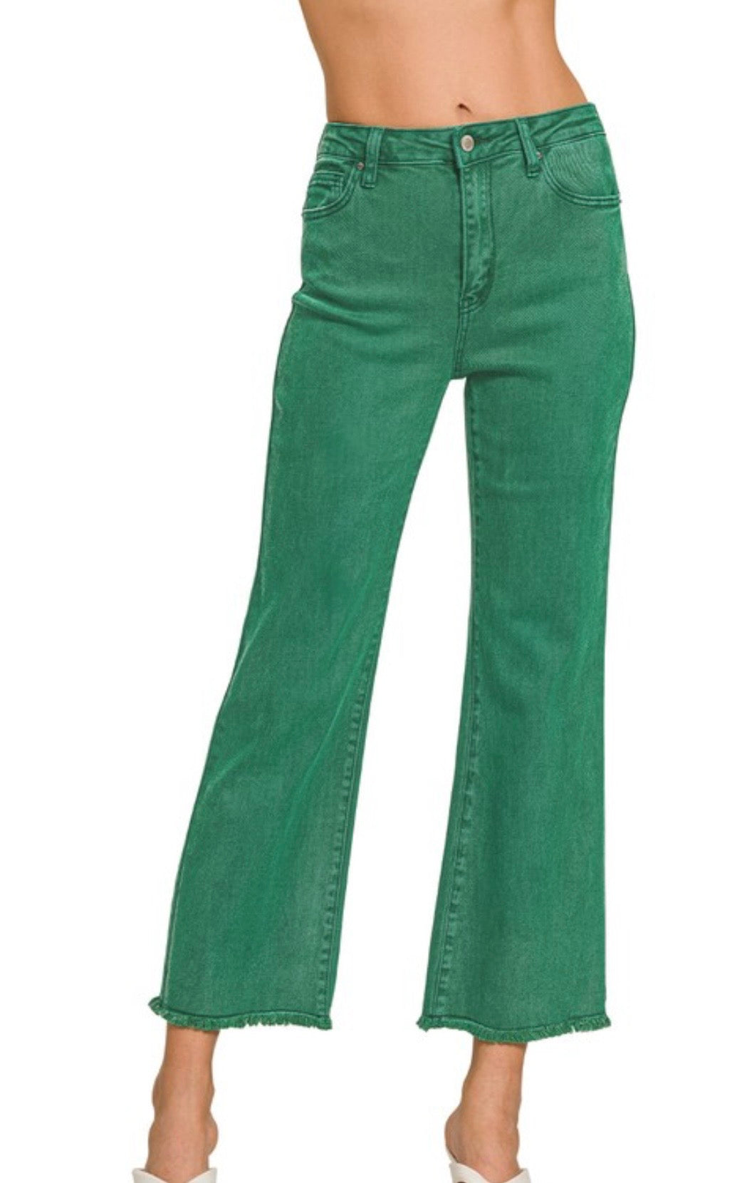 Zenana Kelly green denim
