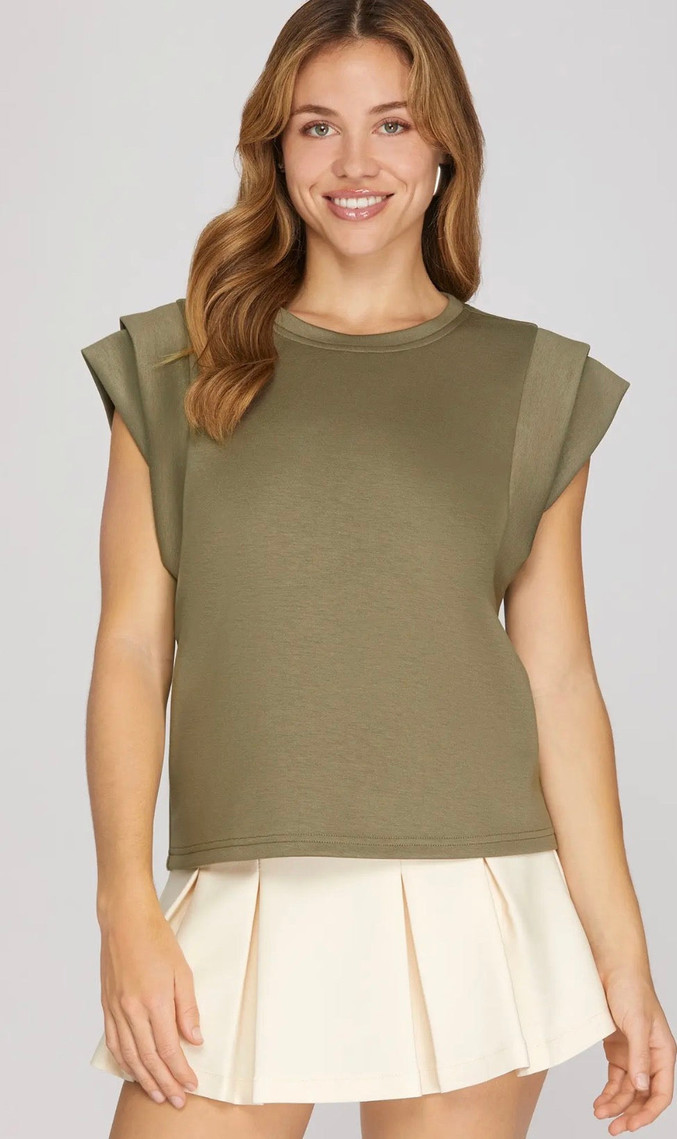 Double banded sleeve tops