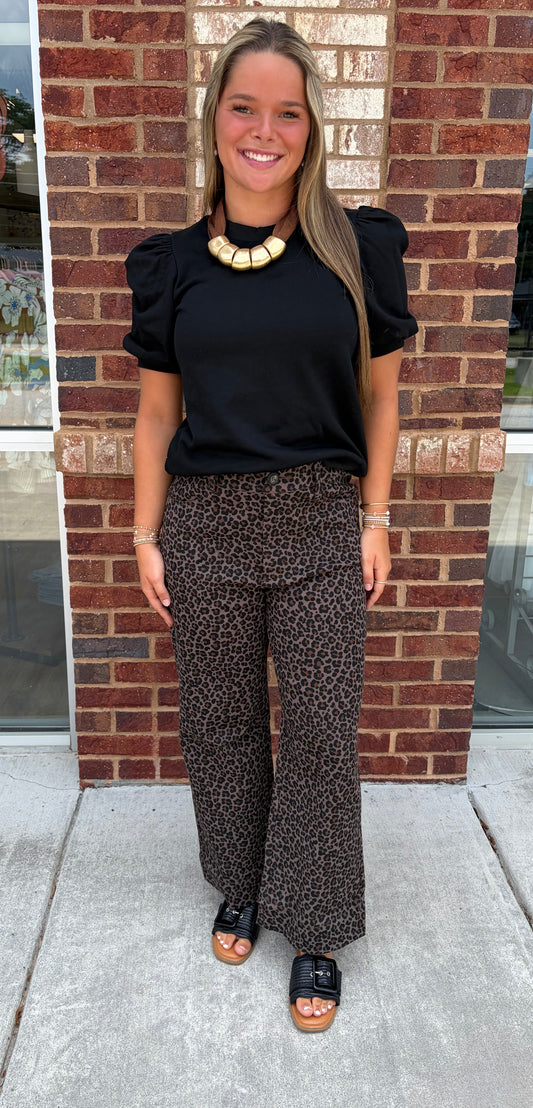 Leopard black pants