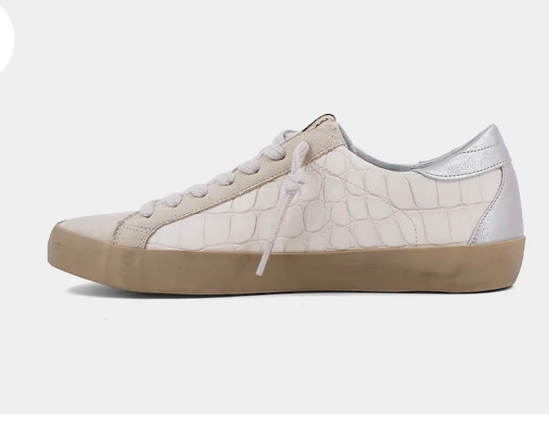 Paula beige croc sneakers