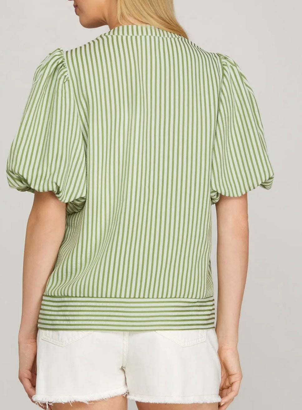 Sage stripe top