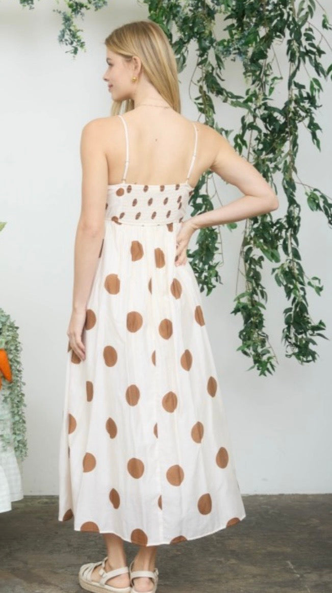 Mocha dot dress