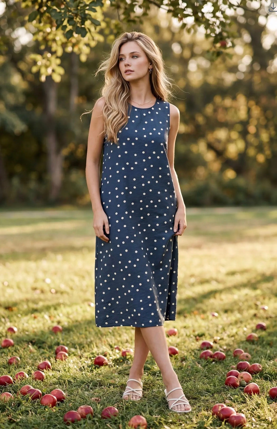 Dusty blue dot dress