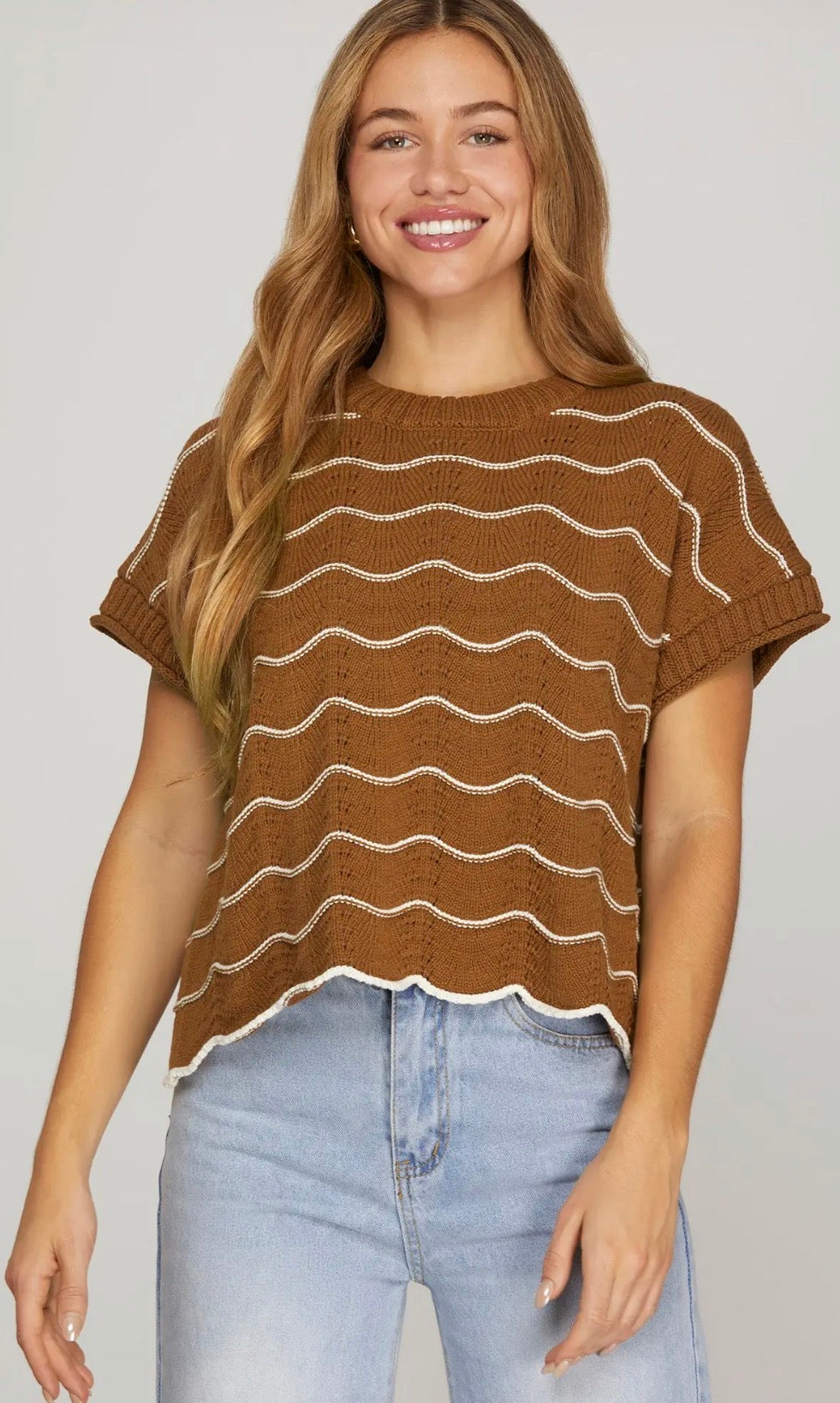 Caramel stripe knit