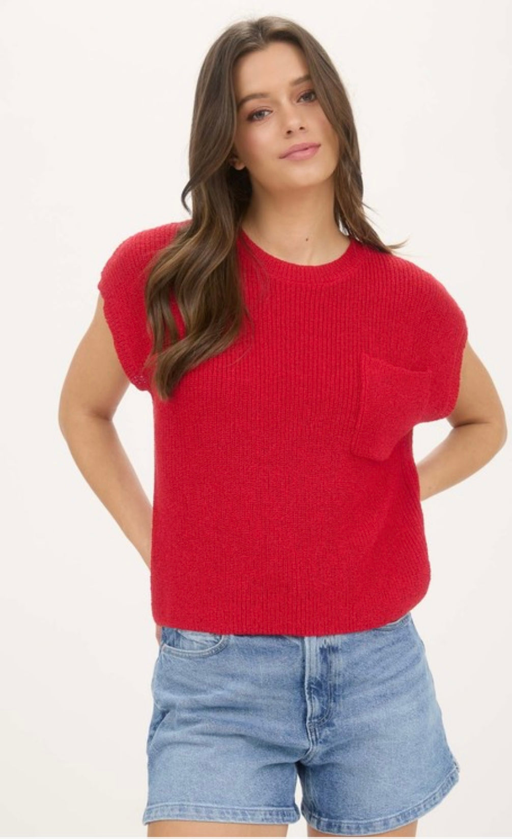 GA red knit top