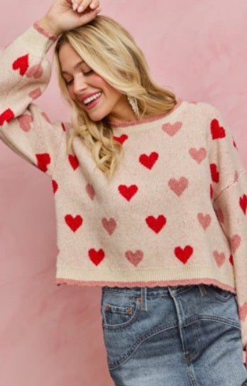 Multi heart sweater