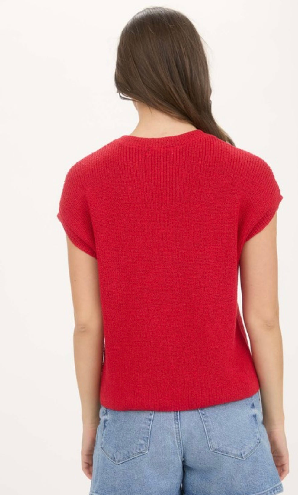 GA red knit top