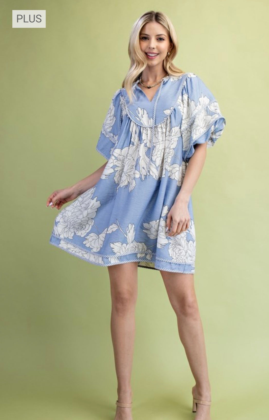 Blue spring dress curvy