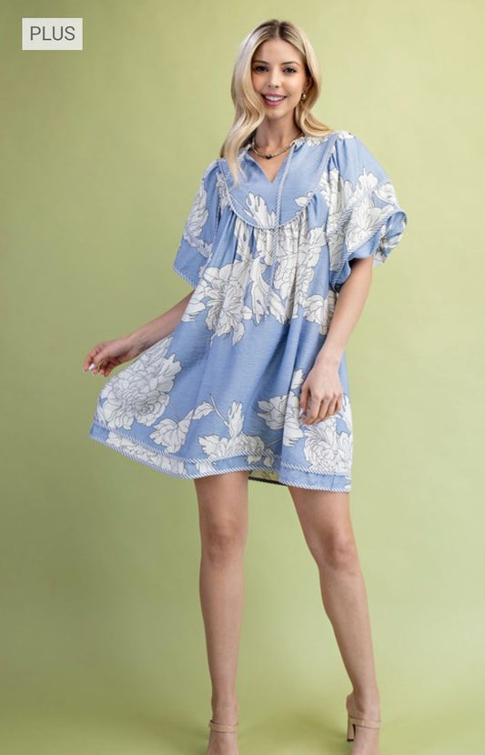 Blue spring dress curvy