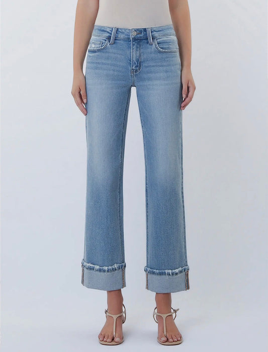 Lovervet midrise cuffed slim wide