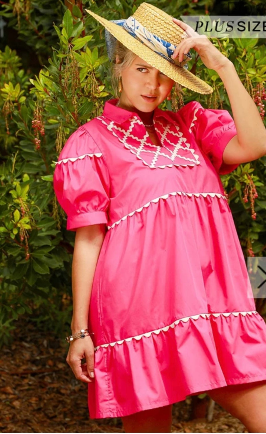 Hot pink curvy dress