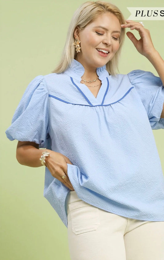 Sky curvy top