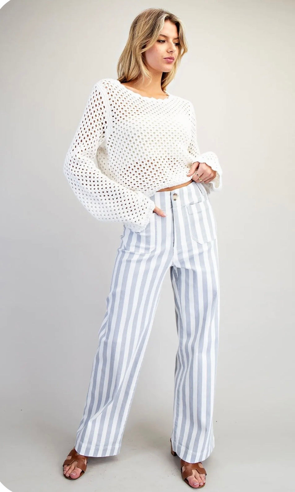 Blue stripe pants