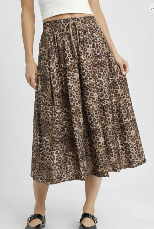 Cheetah midi skirt