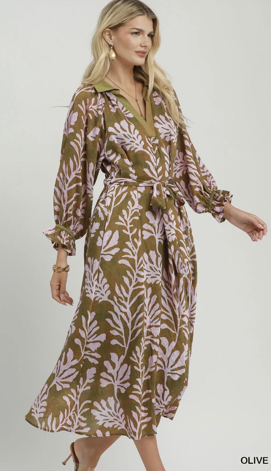 Hailey olive dress