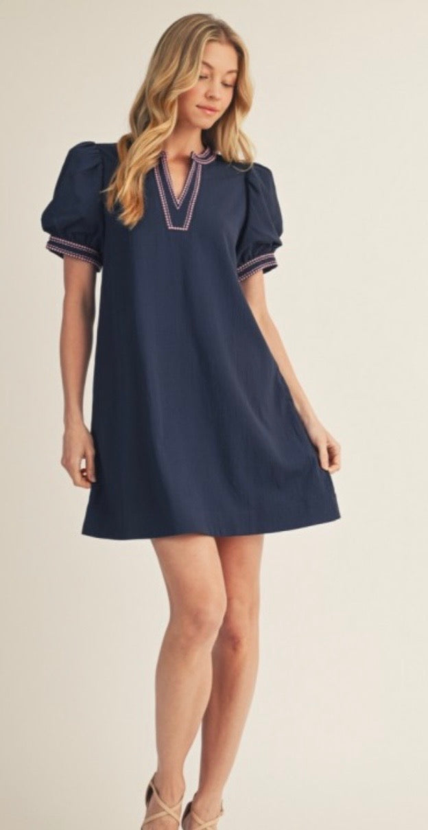 Wendy navy dress
