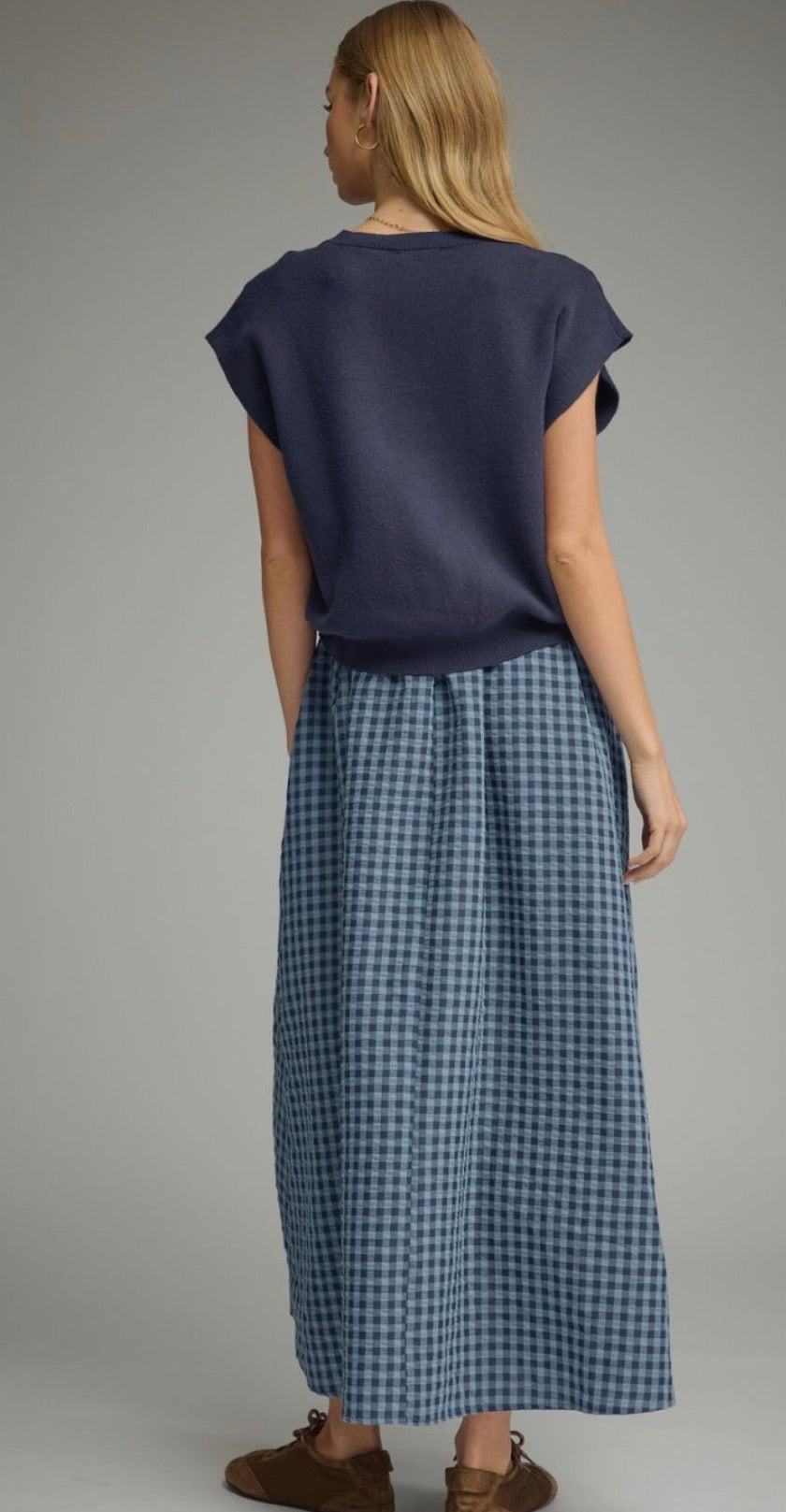 Navy sweater dress