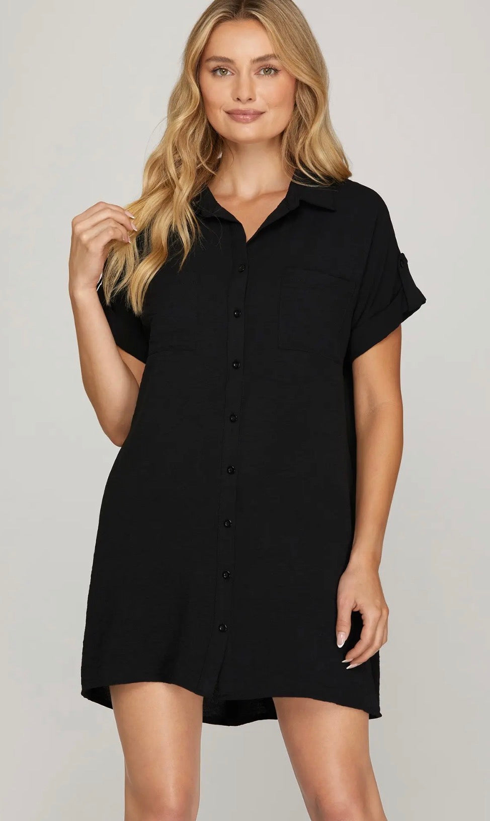 Black shirt dress