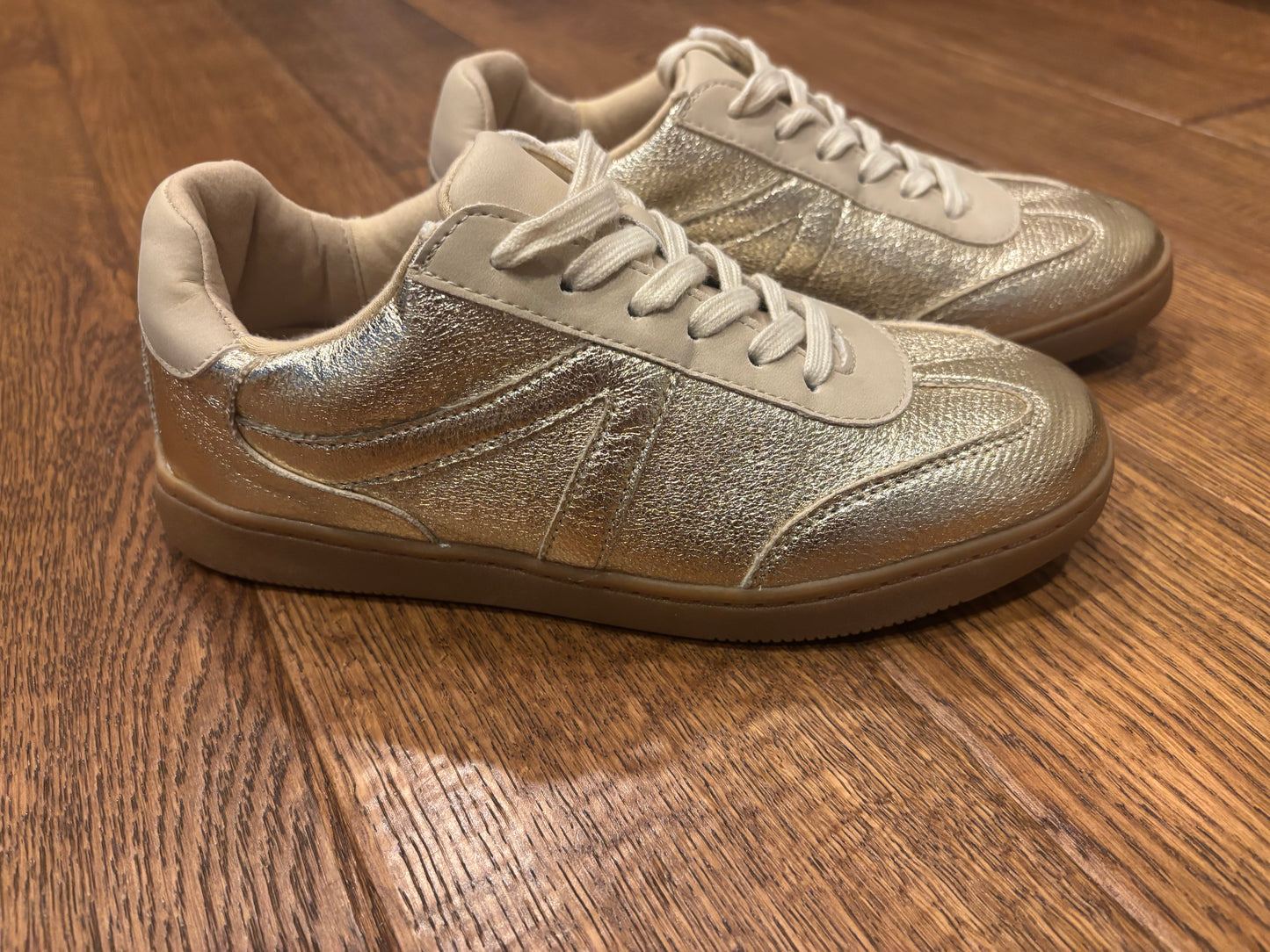Golden sneakers
