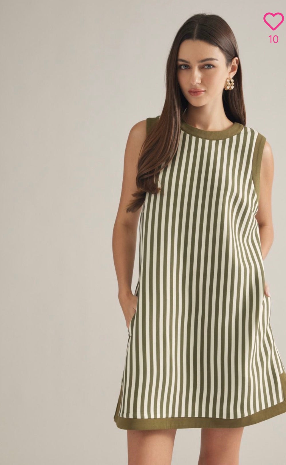 Olive stripe dress
