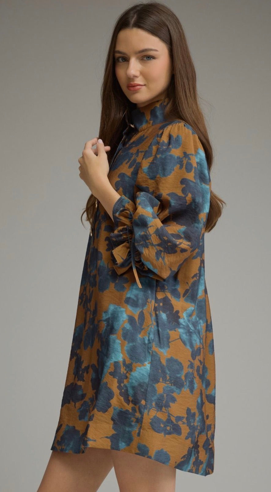 Blue floral dress