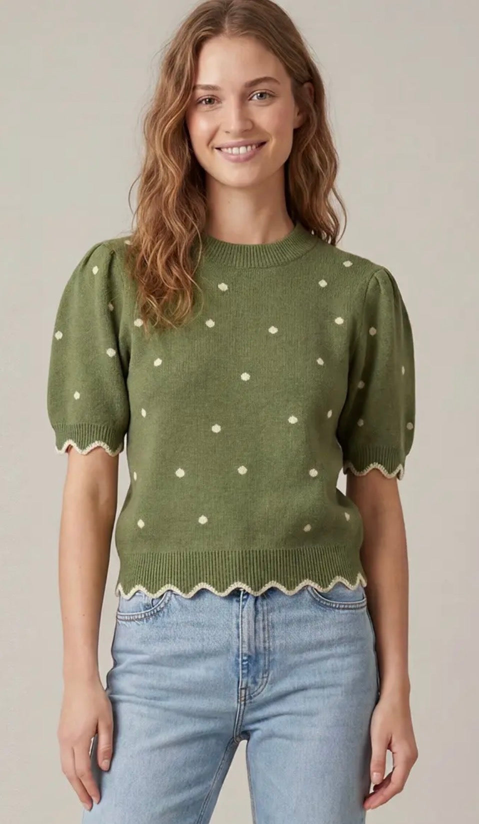 Olive dot sweater