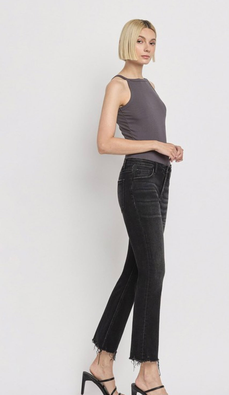 Flying monkey black midrise crop flare