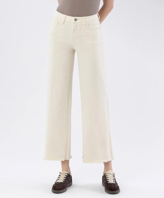 Lovervet highrise ankle wide ivory denim