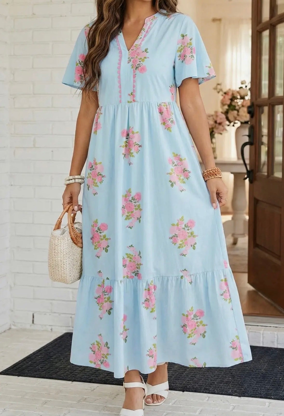 Blue floral dress