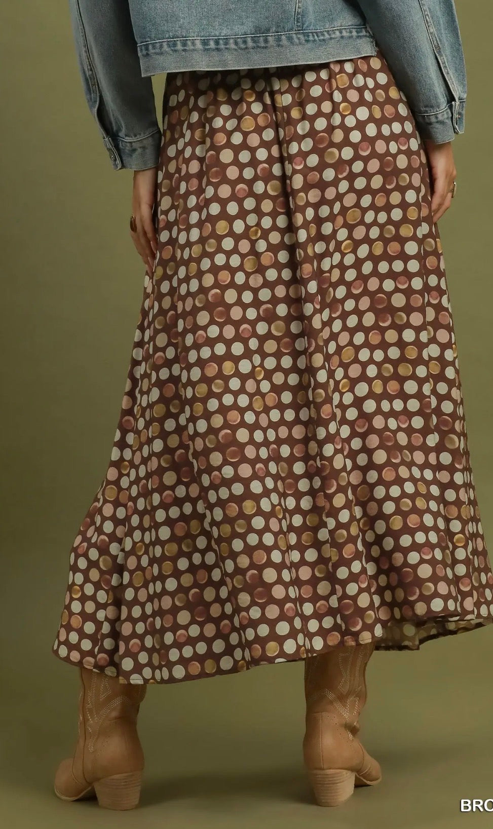 Megan dot maxi skirt