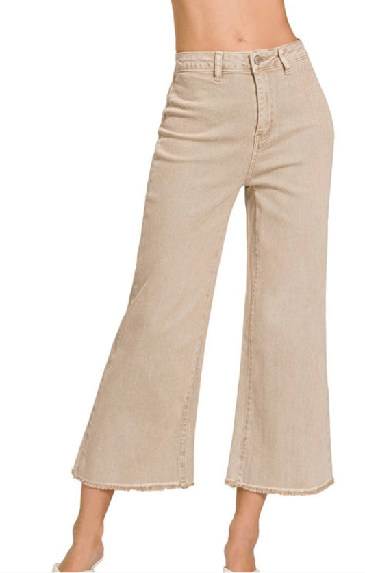 Zenana ash mocha cropped jeans